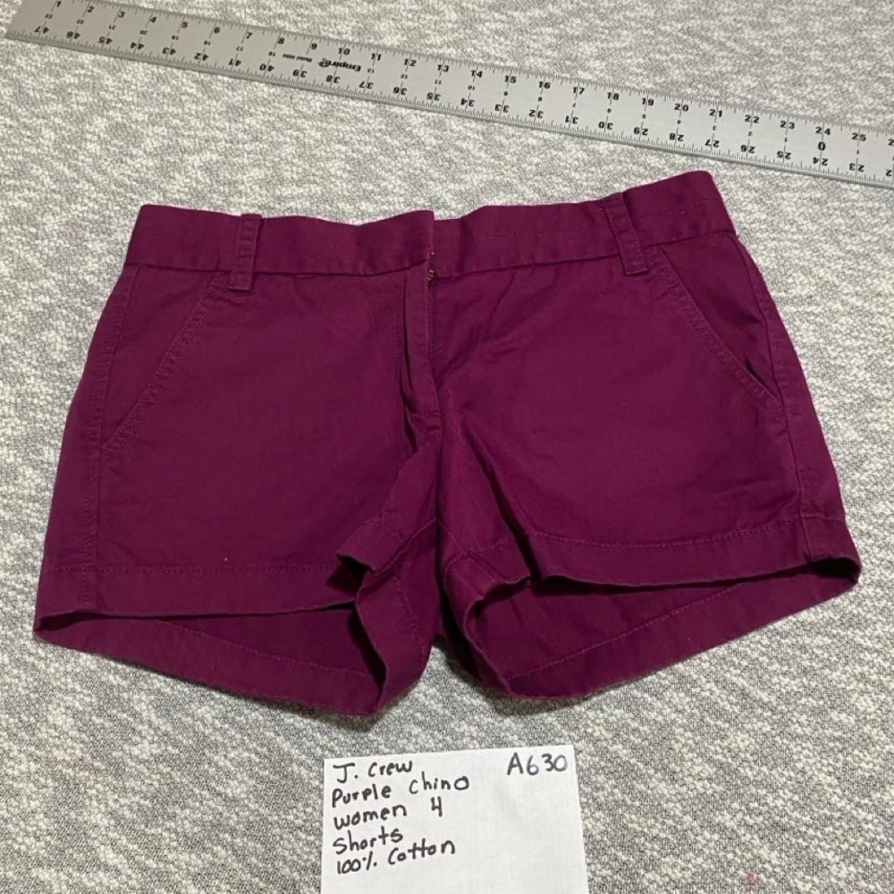 J.Crew purple chino shorts 100% cotton Size 4. SKU-A630